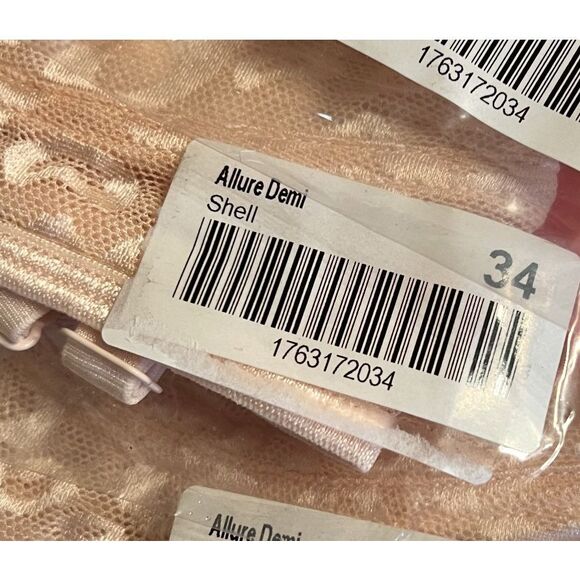 Ruby Ribbon Allure Sheer Demiette Bra Shell Nwt Size 34 - Picture 3 of 5